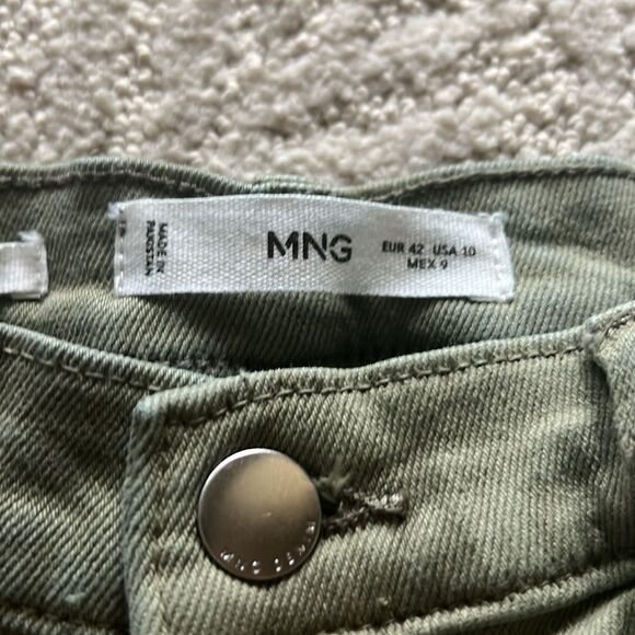 Mango Sienna flared cropped jeans size 10 In Army Green - Picture 7 of 15